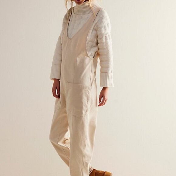 Free People Cream Jumpsuit - Picture 2 of 11